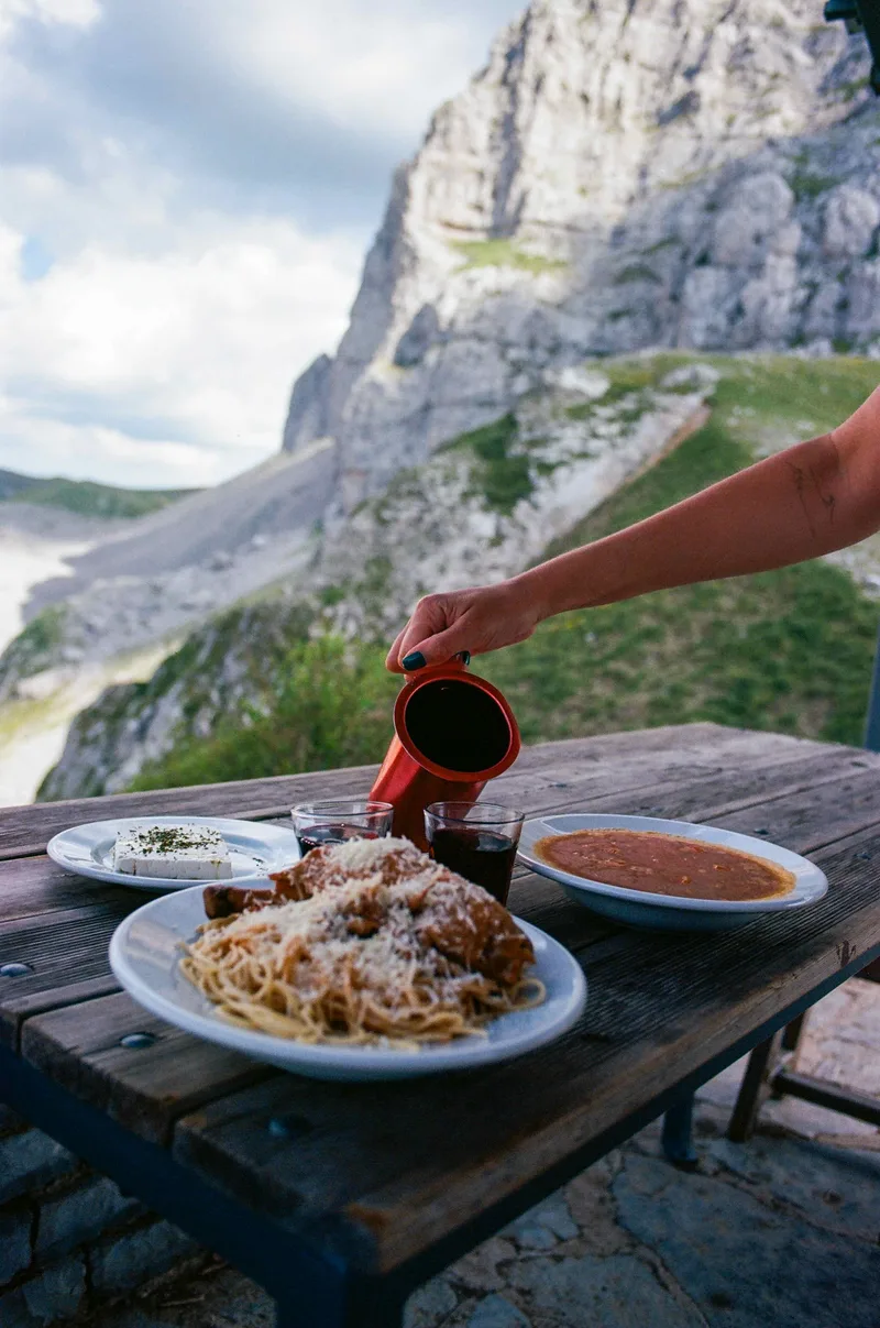 Lunch at the refuge shot on Kodak Ektar 100 with a Canon F-1, developed at 992 Photo Life, by Chris K.