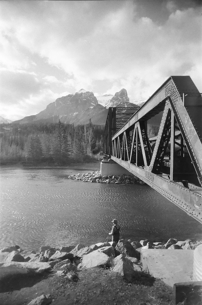 Bow River shot on Kodak Tri-X 400 with a Reto Ultra Wide & Slim, developed at The DarkRoom, by Tay