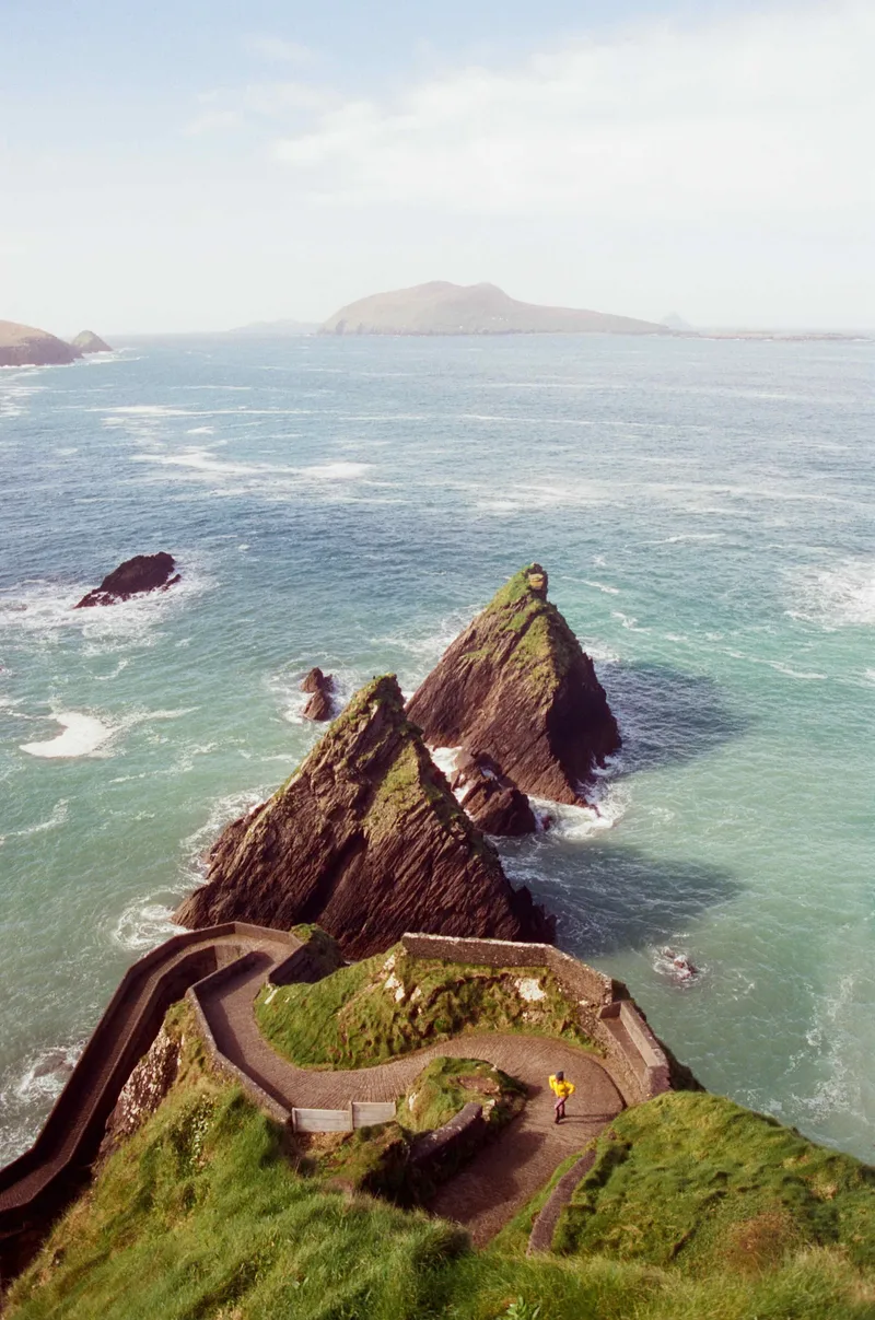 Dunquin Pier shot on Cinestill 400D with a Chinon CE-4s, developed at Conns Camera, by Annraoi Blaney