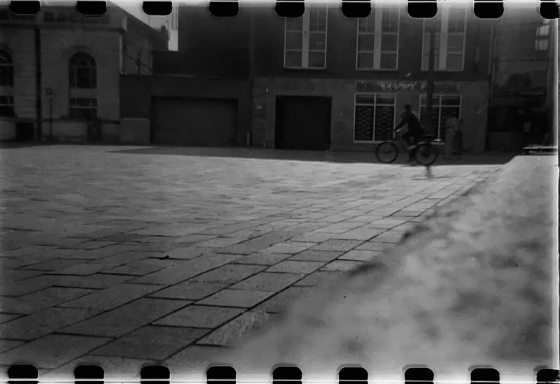 Bike shot on Agfa APX 100 with a Brownie 127, developed at Home / Self-Developed, by Tony Shelley