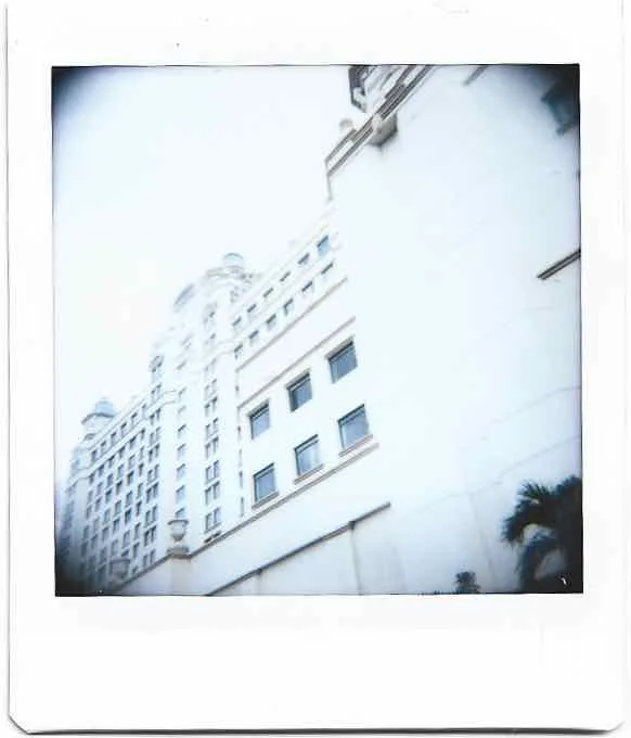 Waterfront facade shot on Fujifilm Instax Square with a Lomography DianaInstantSquare, by Lili
