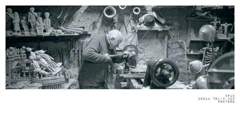 Geppetto shot on Kodak Tri-X 400 with a Hasselblad Xpan, developed at Take It Easy, by simone zuccarini