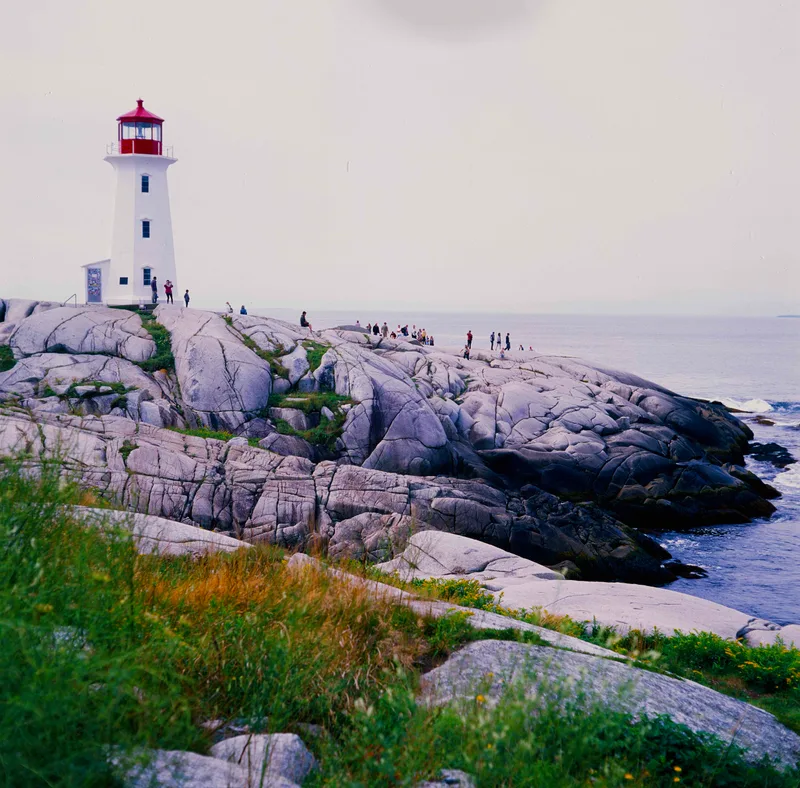 Peggy’s Cove Nova Scotia shot on Fujifilm Velvia 100 with a Mamiya C330, developed at Memento, by Turgut