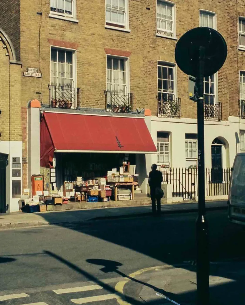 Book shop on Burton Street shot on Kodak Vision 3 250D with a Leica M6 TTL, developed at Nik & Trick Photo Lab, by Mark Luke Grant