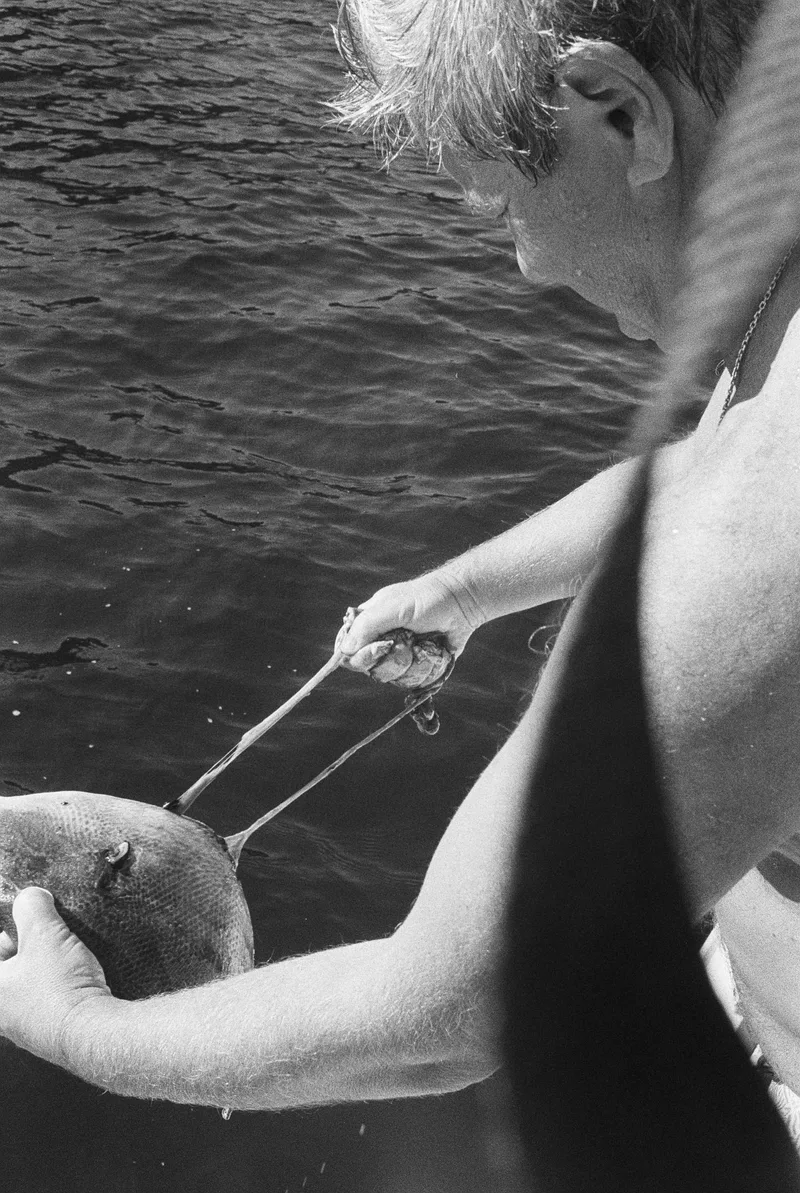 GUTS OUT shot on Ilford HP5 Plus 400 with a Nikonos IV-A, developed at Carmencita Lisboa, by Pedro