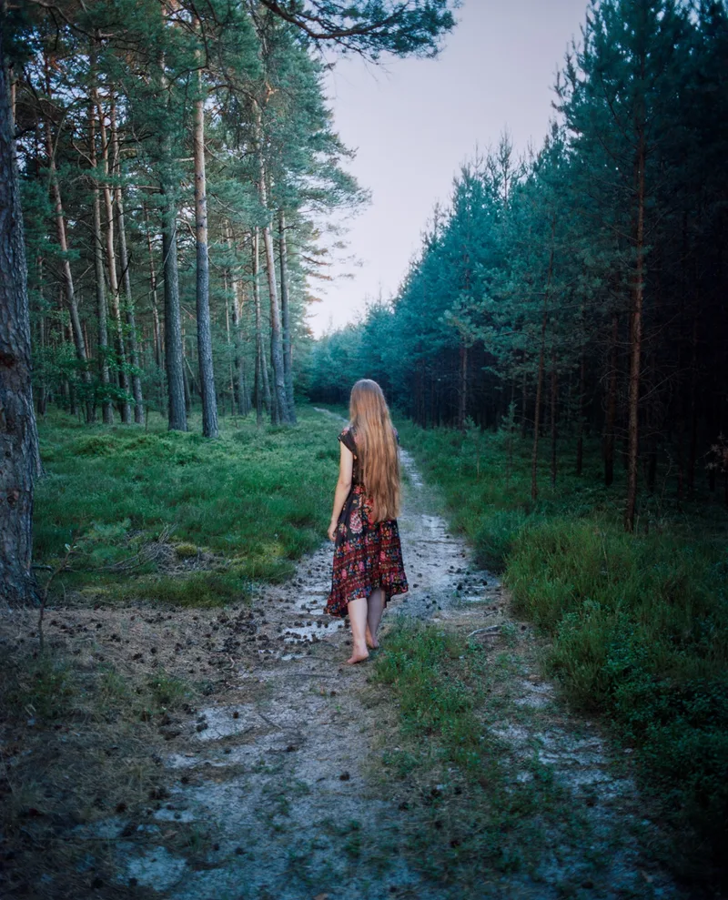 into the woods shot on Cinestill 400D with a Mamiya RB67 Pro S, developed at Fotografia Ostrowski, by Chris