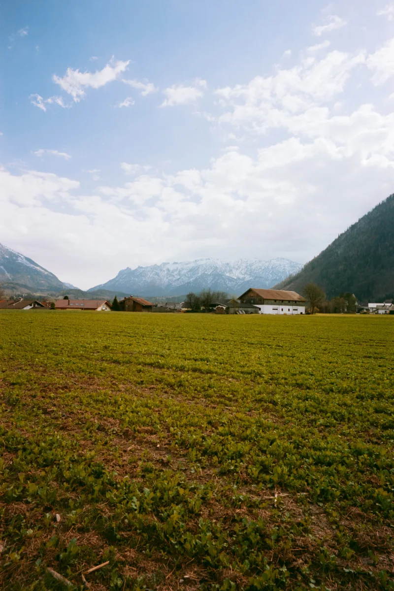 alpine view shot on Kodak Vision3 50D with a Contax G1, developed at Optik Oldschool, by Jagl