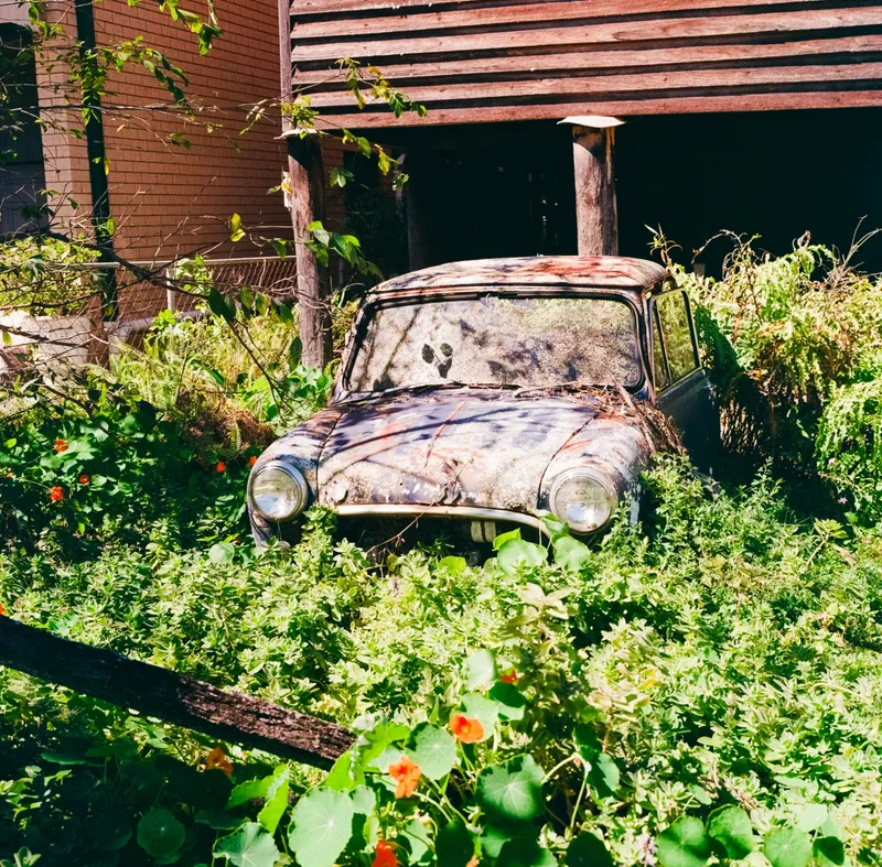 /// Car shot on Kodak Gold 200 with a Rolleiflex 3.5F, developed at Rewind Photo Lab, by Neal