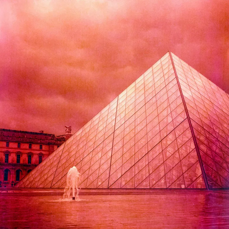 Paris in red(scale) shot on Lomography Redscale XR 50-200 with a Yashica Mat 124G, by Alessio