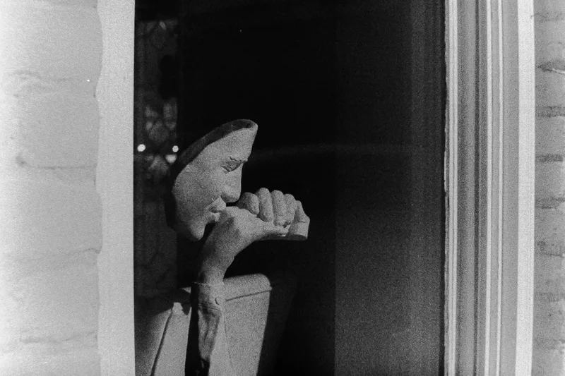 Pondering on the New Year shot on Ilford Kentmere Pan 400 with a Zenit ET, developed at Home / Self-Developed, by Ryan Jensen