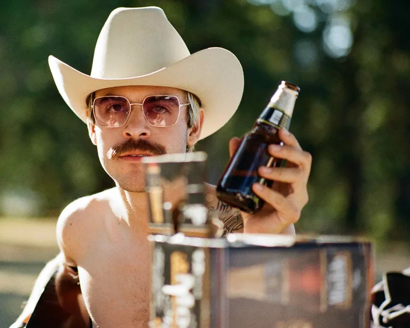 Stetson and Beer shot on Fujifilm FujiColor C200 with a Nikon 8008s, developed at Pacific Photo Lab, by Noah Davis