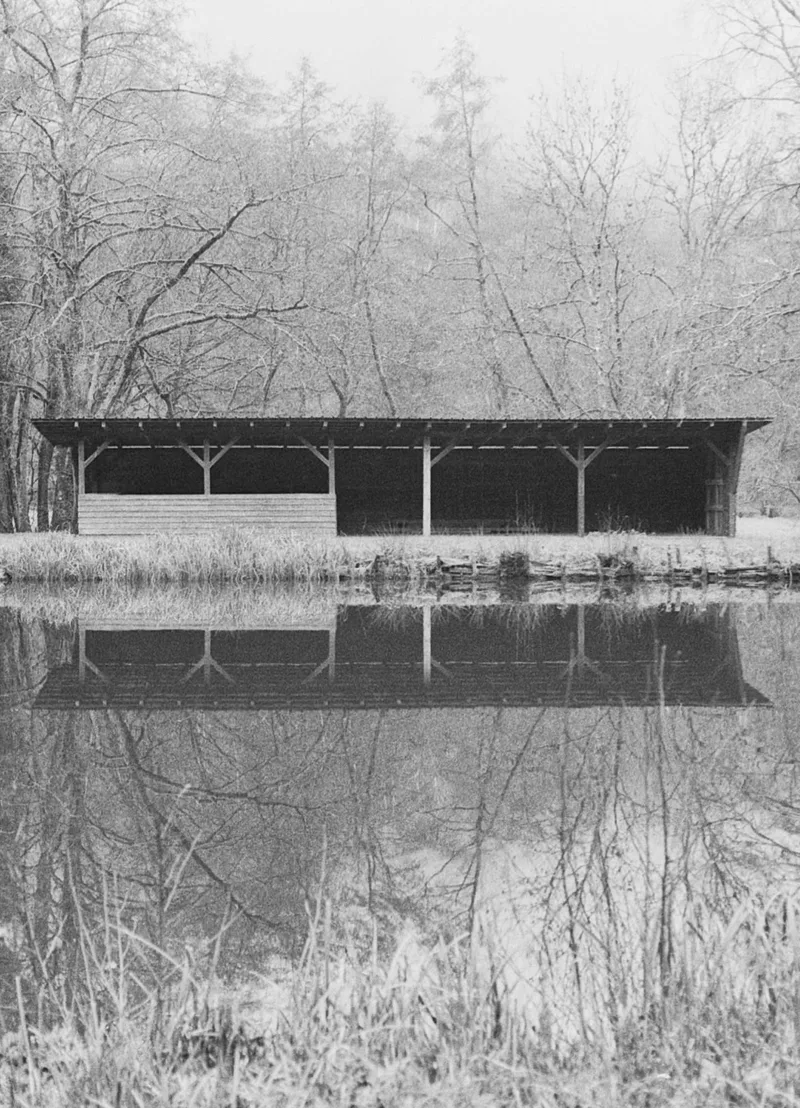 The fishing spot shot on Agfa APX 400 with a Praktica MTL3, developed at Home / Self-Developed, by Tom Linkr
