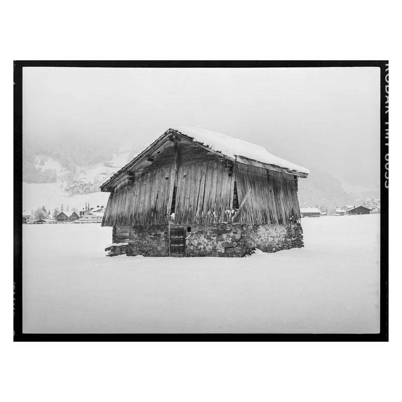 Old Barn, Engelberg, Switzerland shot on Kodak Tri-X 400 with a Fuji GS645S, by wholegrain
