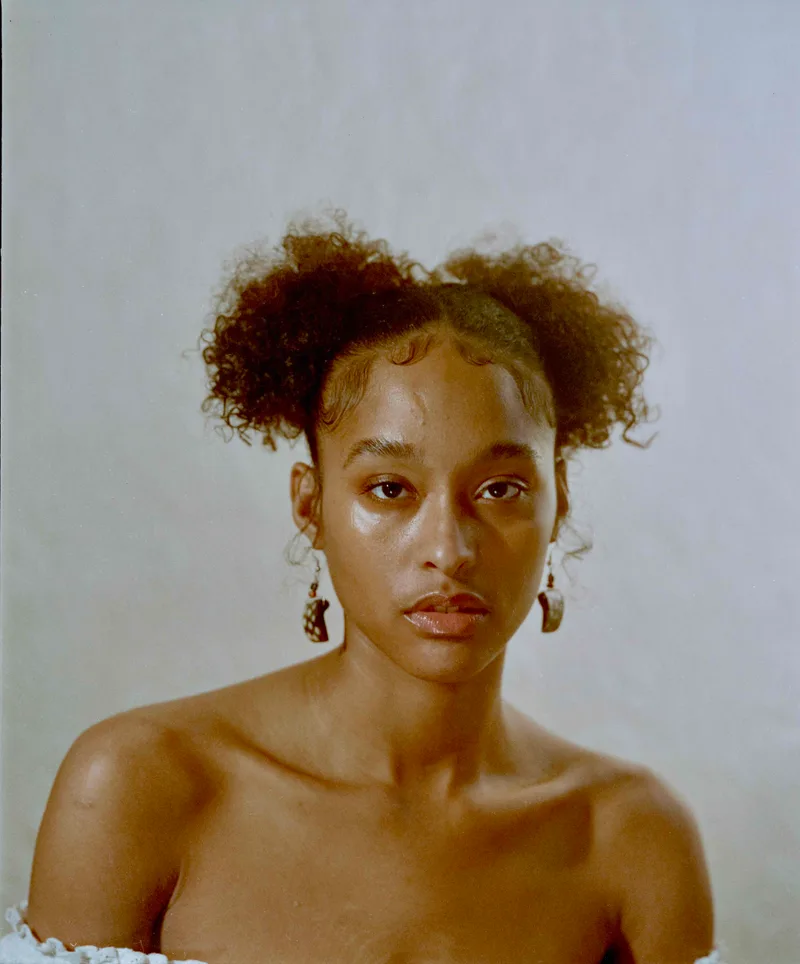 Rae shot on Cinestill 800T with a Mamiya RB67 Pro S, developed at Praus Productions, by DJ Carr