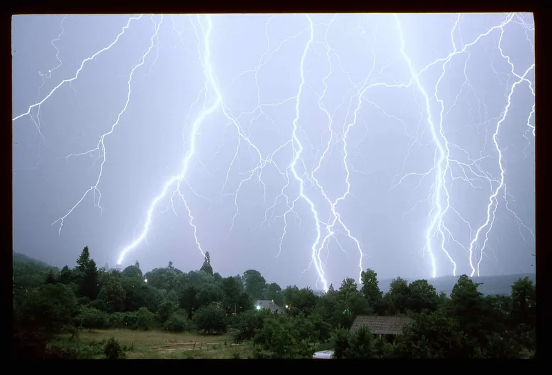 Lightening storm shot on Kodak Kodachrome 200 with a Minolta X-500, by MARCO PHOTOS