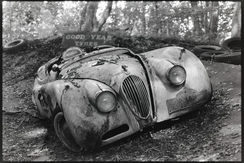 Auto-Skulpturen-Park Neandertal shot on Agfa APX 400 with a Olympus OM-2, developed at Home / Self-Developed, by Adam D'Auria