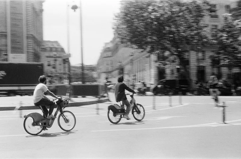 Paris by Bike shot on Cinestill BWXX with a Kodak Retina, developed at DevbyJannis, by Robster lobster