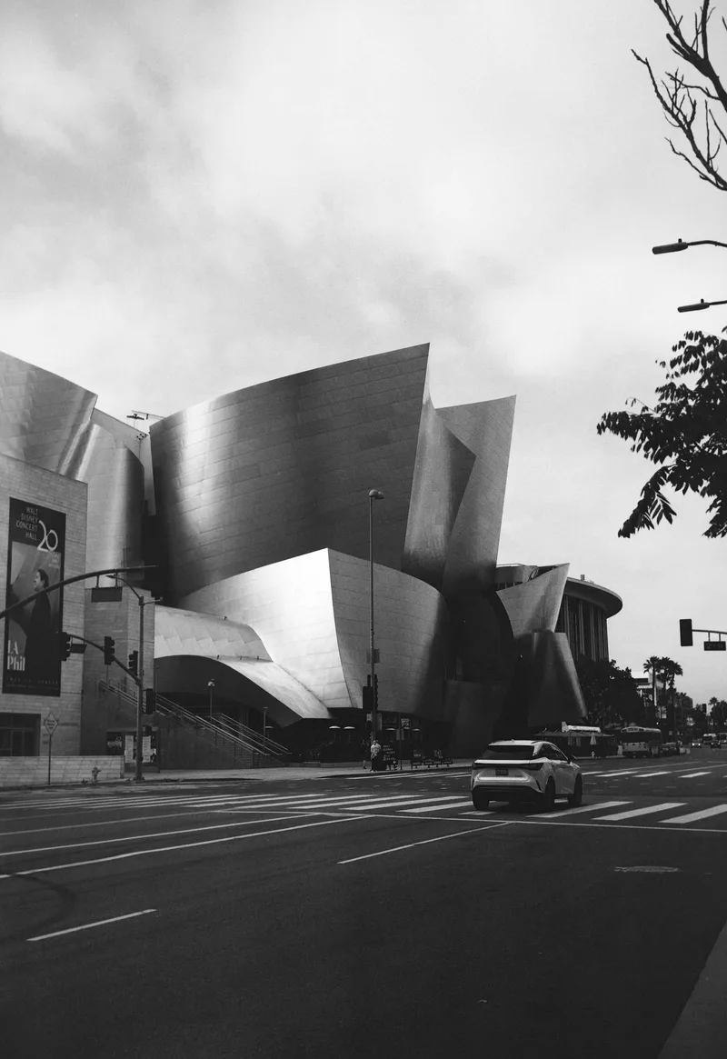 Disney concert hall shot on Kodak Tri-X 400 with a Fuji GW690III, developed at J&F Photo Lab Inc, by Anthony Balboa