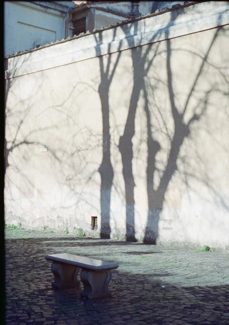 Winter shadows on San Clemente, Rome shot on Sunbath 500T with a Olympus Pen F, developed at Nation Photo, by damiano
