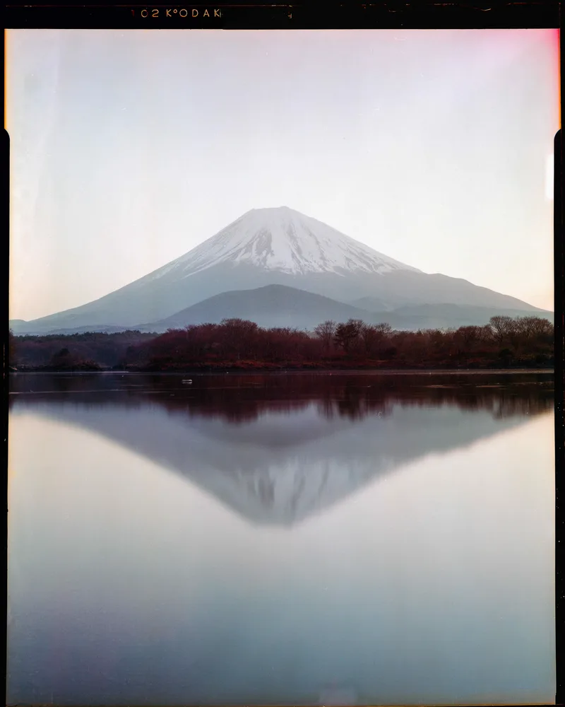 A Mt. Fuji Sunrise shot on Kodak Vericolor III with a Intrepid 4x5, developed at Home / Self-Developed, by Nicholas Smith