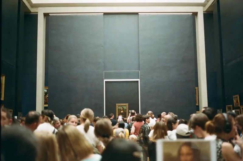 Mona Lisa @ the Louvre shot on Kodak Portra 400 with a Konica AutoS2, developed at Dominion Camera, by Lucy Mueller