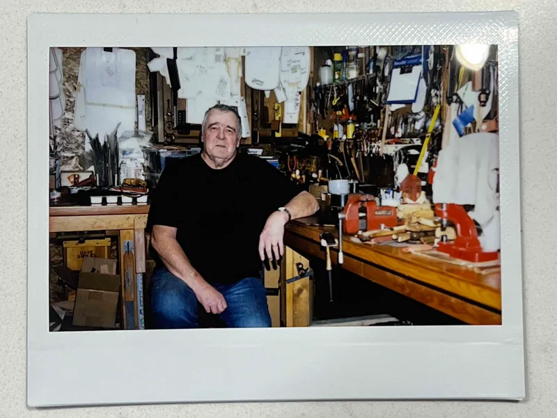 Leather Workshop #3 shot on Fujifilm Instax Wide with a Polaroid 110a, by Nate