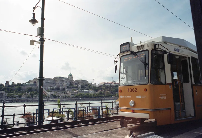 Budapest tramview shot on Kodak Vision3 200T with a Olympus OM-10, developed at Café Analog, by Norbert