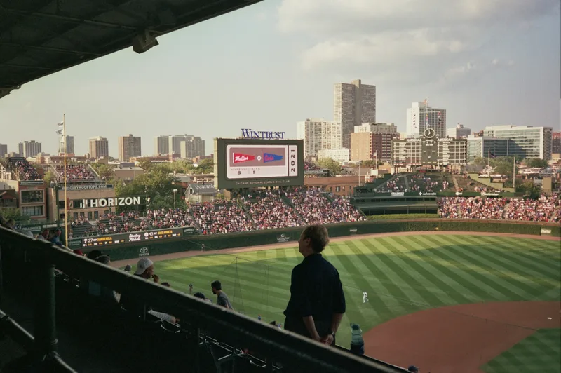 Wrigley Field shot on Fujifilm Superia X-TRA 400 with a Olympus Infinity Stylus, developed at Quality Plus - Photo Design Center, by Drew
