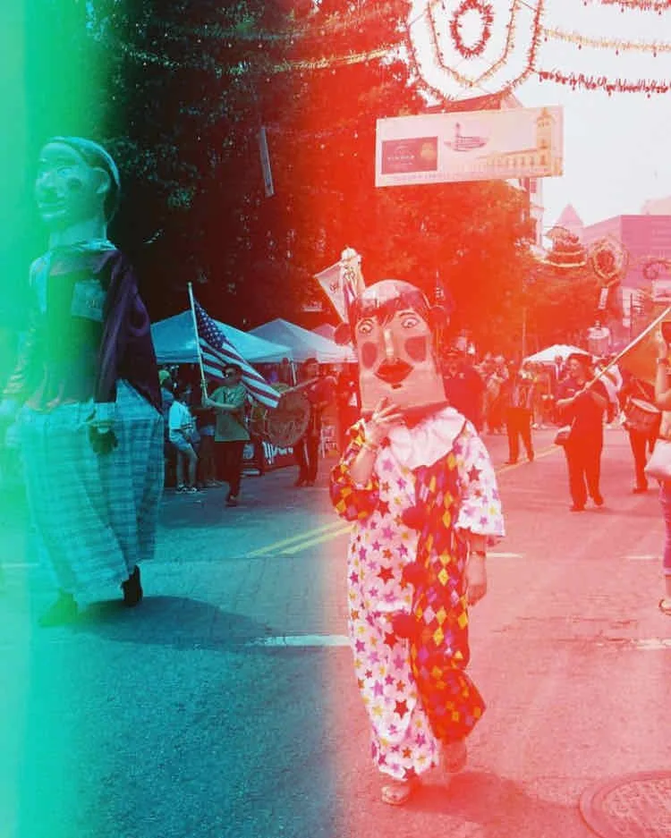 Portuguese Parade shot on Psychedelic Blues 400 #2, developed at Unique Photo, by Sheena She