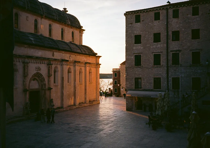 Katedrala sv. Jakova shot on Kodak Ektar 100 with a Pentax Pentax 17, developed at London Film Lab, by Tom Page