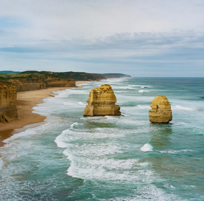 The Twelve Apostles shot on Kodak Portra 400 with a Yashica D, by Jason Haywood