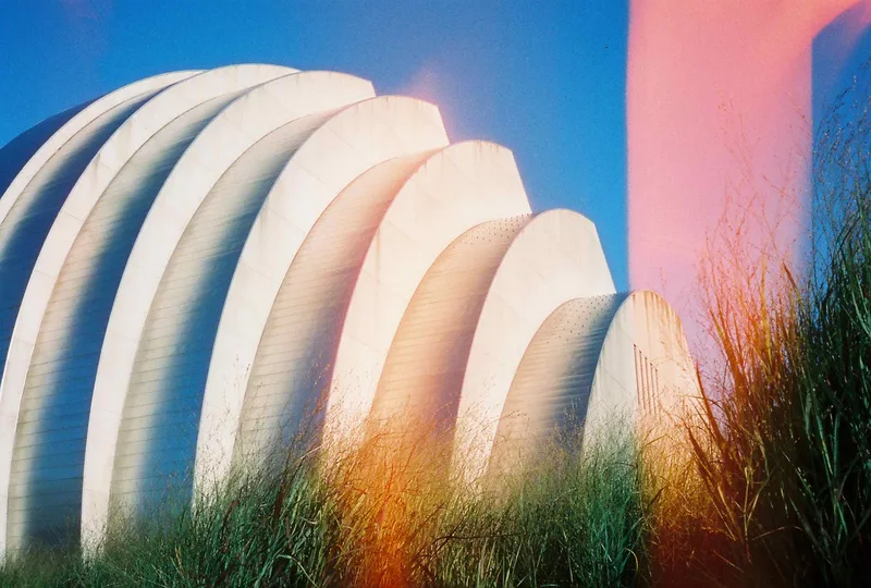 Light Leaks and Kauffman Center shot on Cinestill 800T with a Ricoh 500G, developed at Process One, by Josh.G.Piano