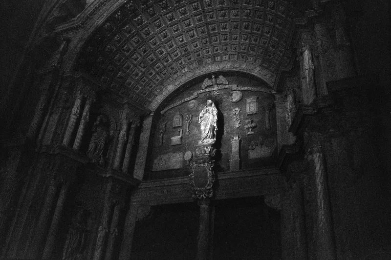 Saints in Mallorca (et. Spring 2024) shot on Foma Fomapan 400 Action with a Leica M4-2, developed at Bellows Film Lab, by Alexander Gittens