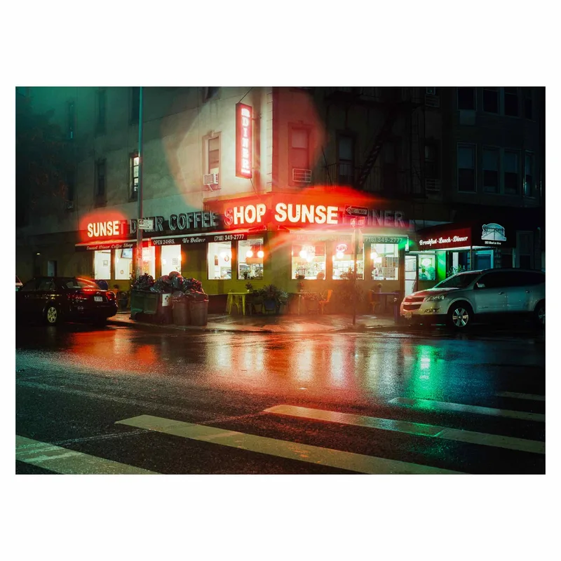 A late night fix shot on Cinestill 800T with a Mamiya 645, developed at 922 Photo Life, by Fershootsfilm