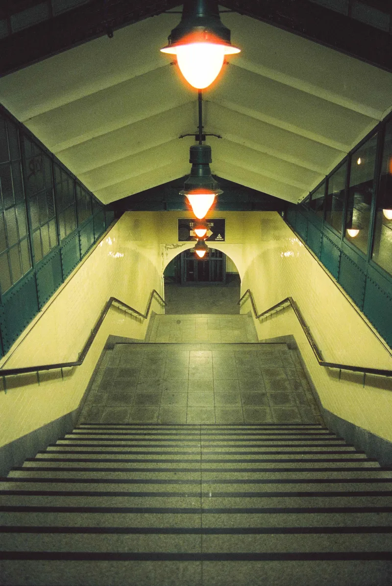 downstairs shot on Cinestill 800T with a Canon AE-1, developed at FotoImpex, by Tim