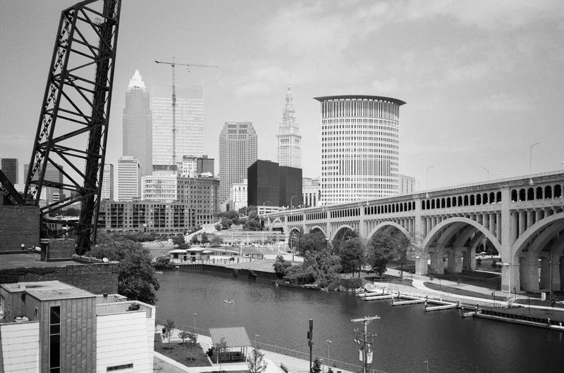 Detroit-Superior Bridge shot on Kodak T-Max 400 with a Olympus XA3, developed at Legacy Film Lab, by Clint