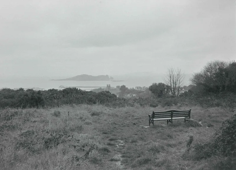 Overlooking Howth shot on Ilford Kentmere Pan 400 with a Konica Big Mini, developed at SL Photo Express, by J Isles