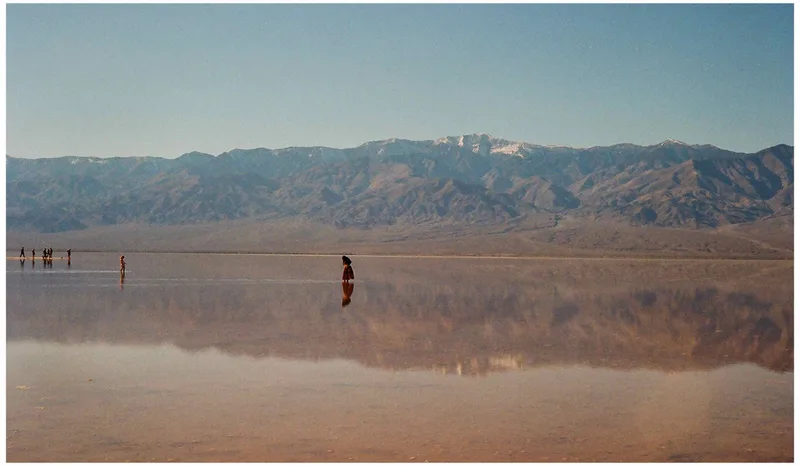 Girl on Badwater Basin shot on Kodak Gold 200 with a Yashica Electro 35 GSN, developed at Tuttle Cameras, by burntsoup06