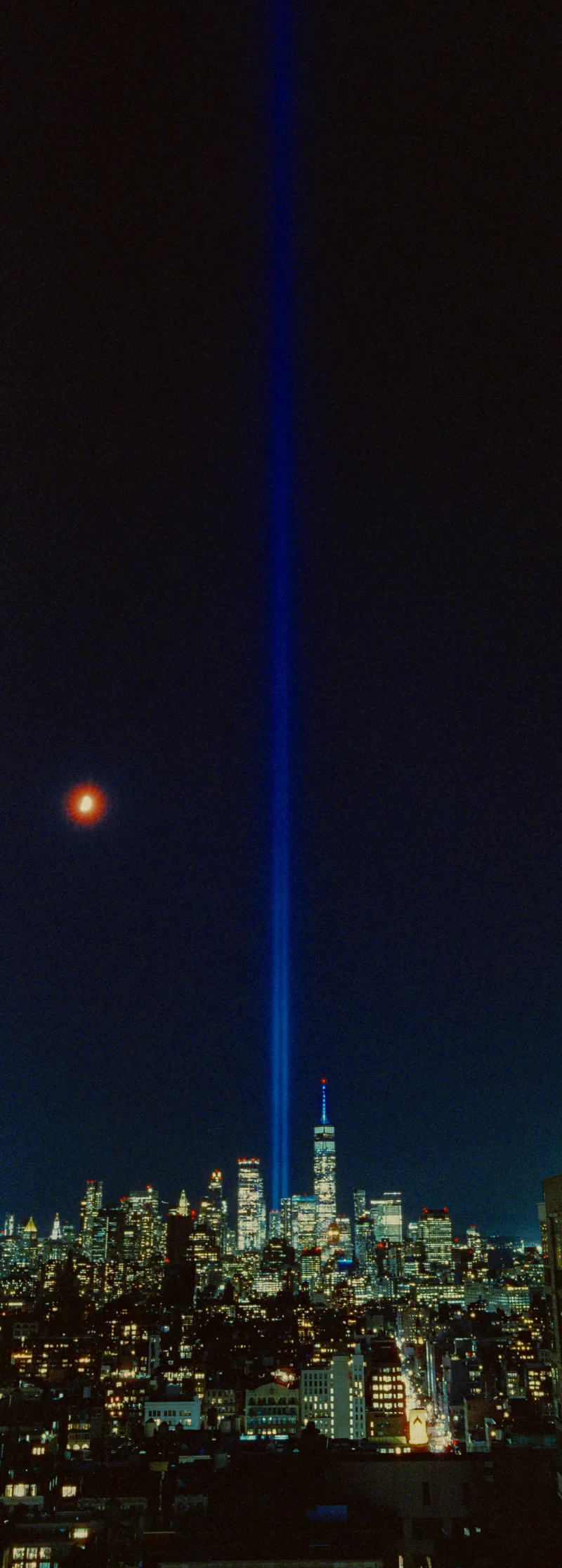 Tribute in Light shot on Cinestill 800T with a Hasselblad Xpan, developed at LTI Lightside, by T0M7