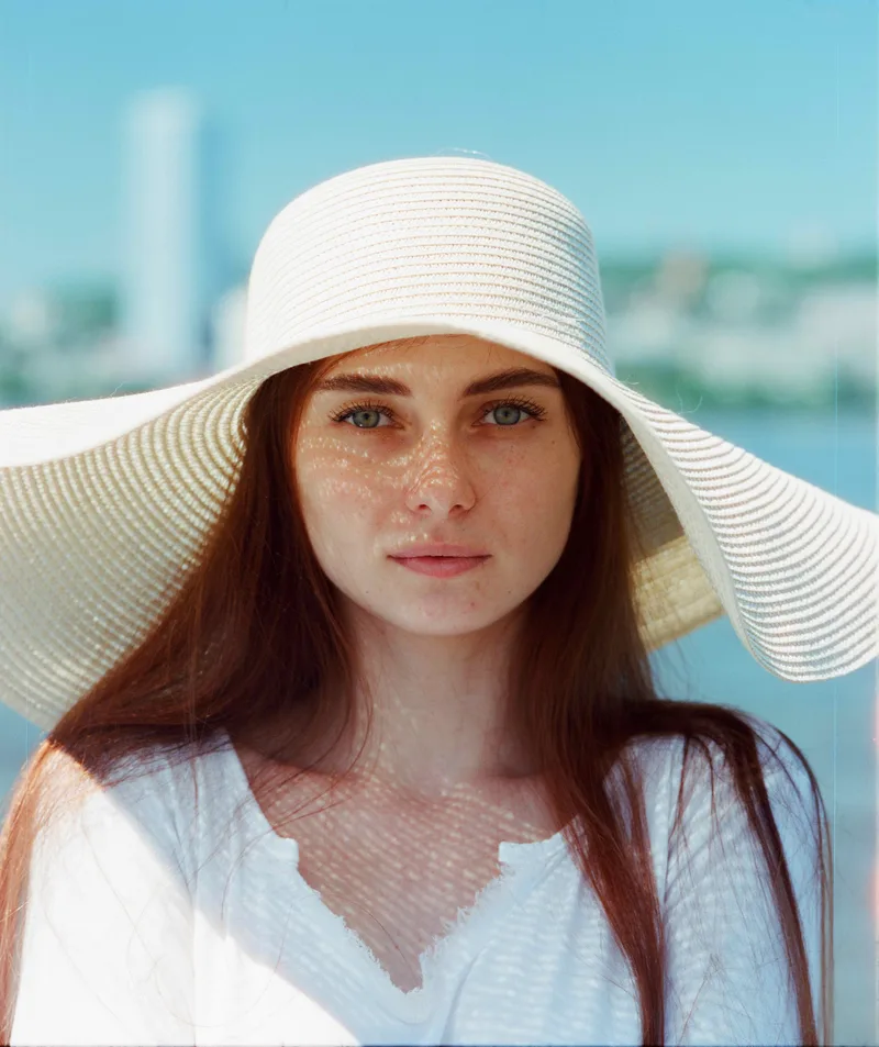 Nina shot on Cinestill 800T with a Mamiya RB67, developed at Lighthouse Film Lab, by Sergei