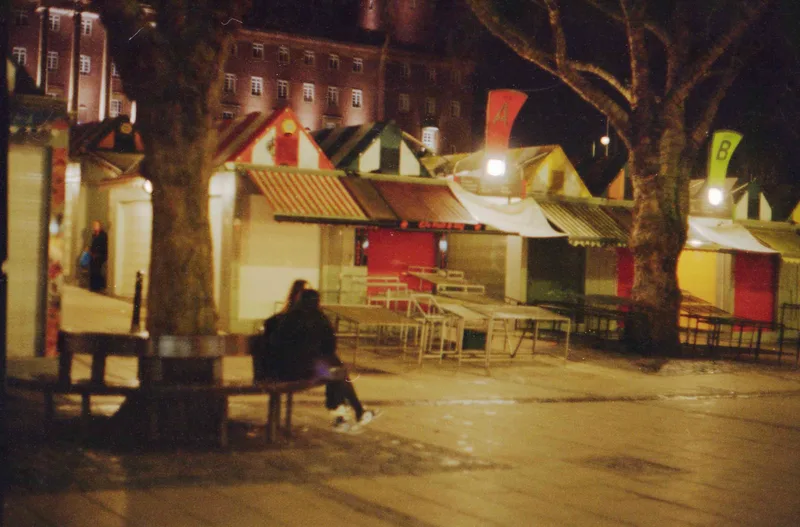 Norwich Market at Night shot on Kodak Gold 200 with a Konica Autorex, developed at Home / Self-Developed, by Sam