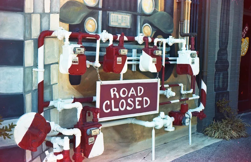Road Closed shot on Fujifilm Superia X-TRA 400 with a Yashica Electro 35 GS, by Sean