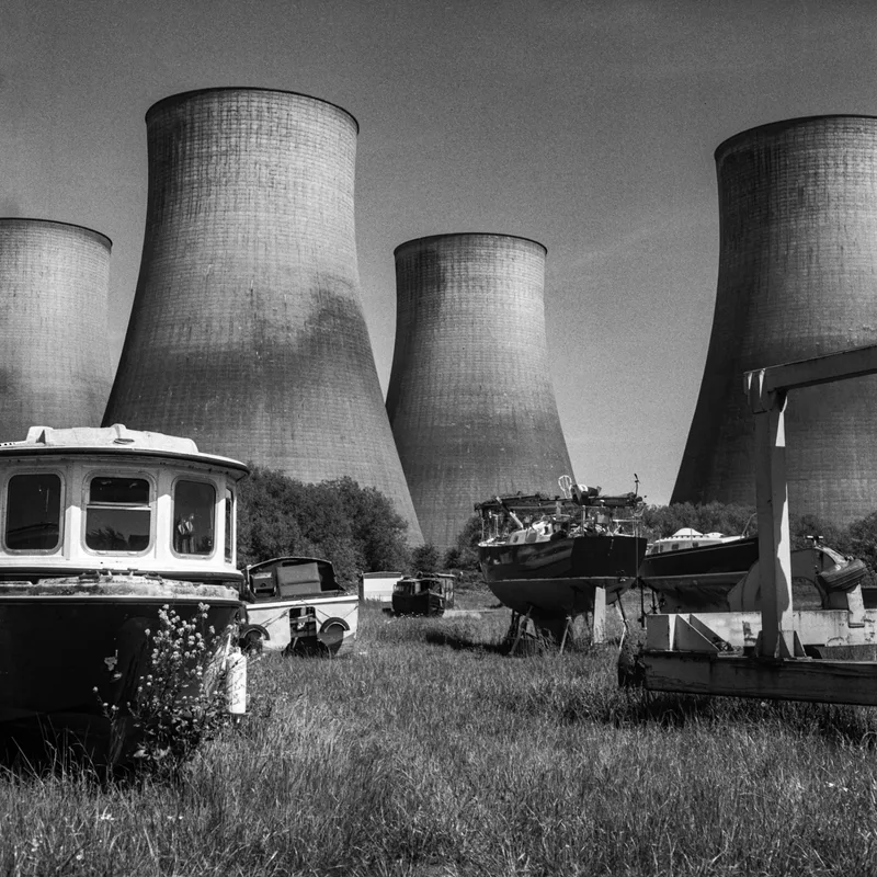 Ratcliffe Power Station. shot on Ilford Delta 400 with a Mamiya C220, developed at Home / Self-Developed, by gerge_sletar