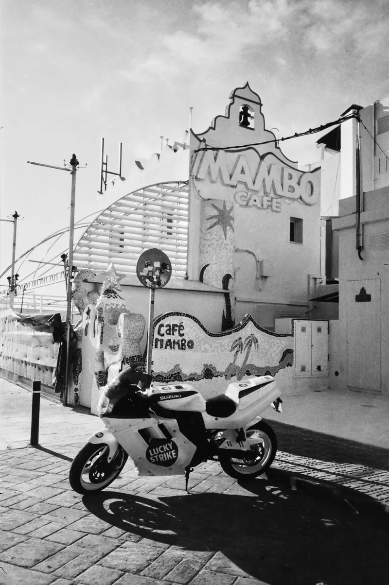 Lucky Strike at Café Mambo shot on Orwo UN54 with a Nikon AF600, developed at Home / Self-Developed, by Mark Beadle
