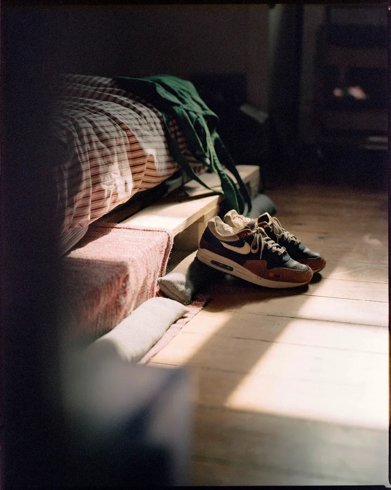 Nikes on my feet shot on Fujifilm Superia 100 with a Mamiya RZ67 Pro I, developed at Xano Lab, by MartimOnlyFriends