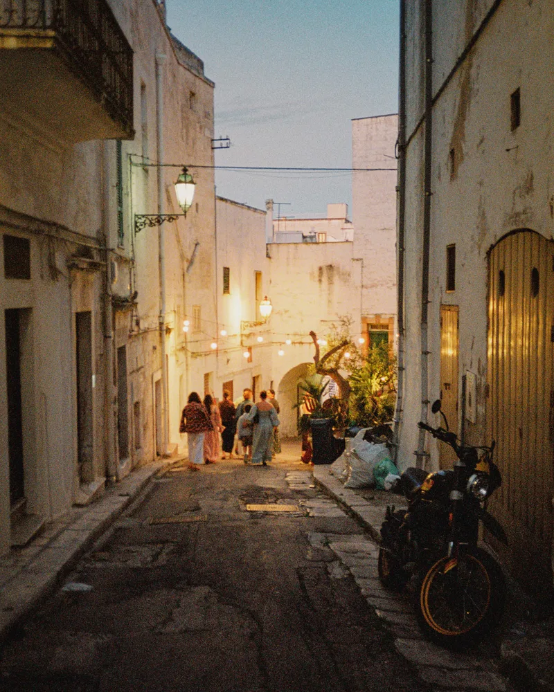 Walking to dinner shot on Kodak Portra 800 with a Yashica T4, developed at Ghisa Film Lab, by Pier Luigi