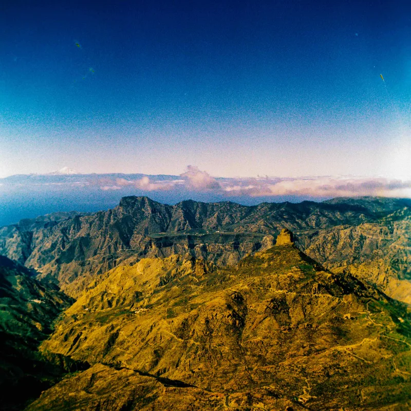Somewhere at Roque Nublo shot on Fujifilm CDU II with a Ricoh RicohflexDiacordG, developed at SuperFoto, by Herkus