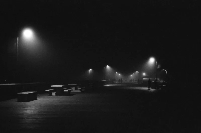 Pismo Beach after hours shot on Ilford HP5 Plus 400 with a Minolta X-700, developed at Red Room Photo Lab, by Diego Lopez De Anda