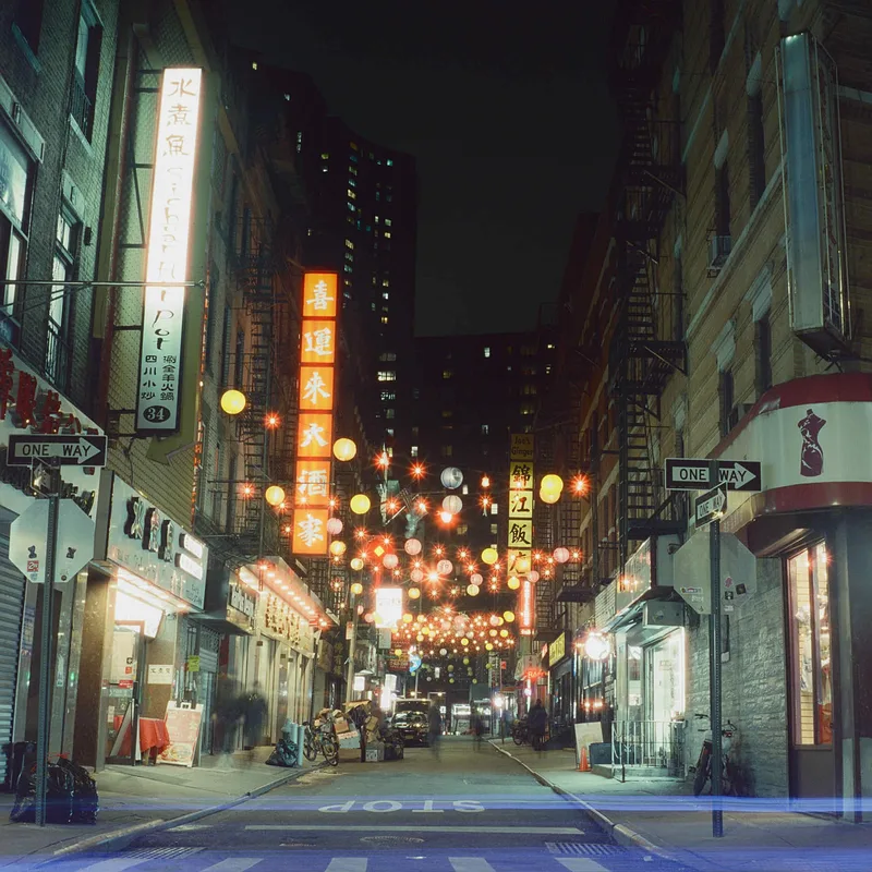 Chinatown, NYC shot on Cinestill 800T with a Yashica Mat 124G, developed at LTI Lightside, by J Isles