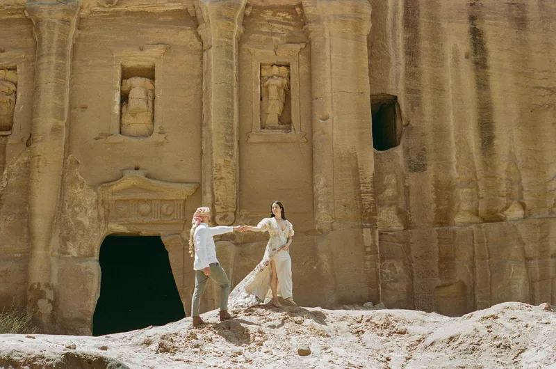 Love in Petra shot on Kodak Portra 400 with a Canon TX, developed at Treehouse Hawaii, by New Wave Photography